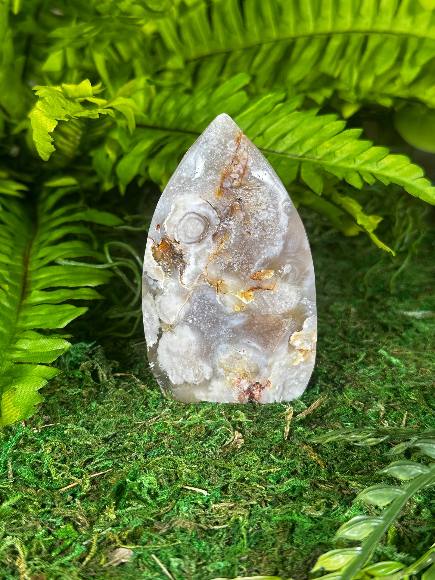 Flower Agate Teardrop