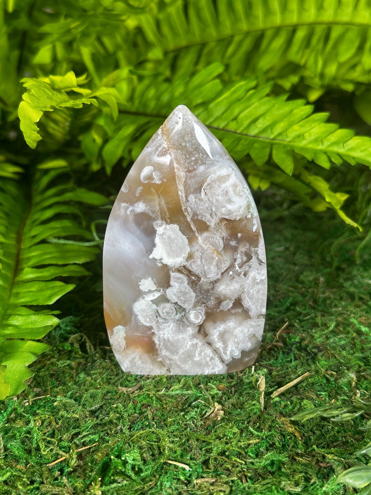 Flower Agate Teardrop